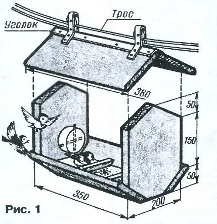 Чертеж кормушки для птиц из дерева с размерами