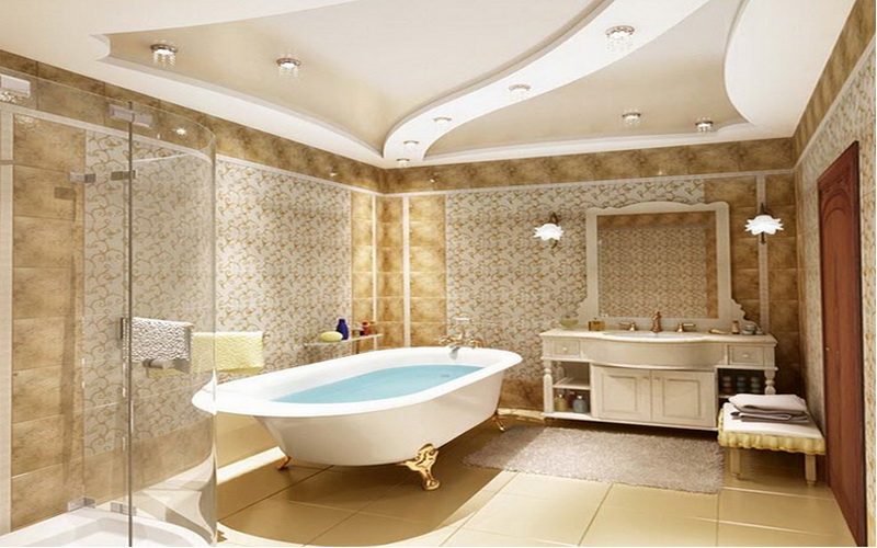 Потолок в ванной комнате фото дизайн