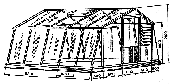 Схема деревянной теплицы