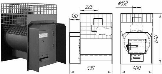 Чертежи печки для бани из 530 трубы