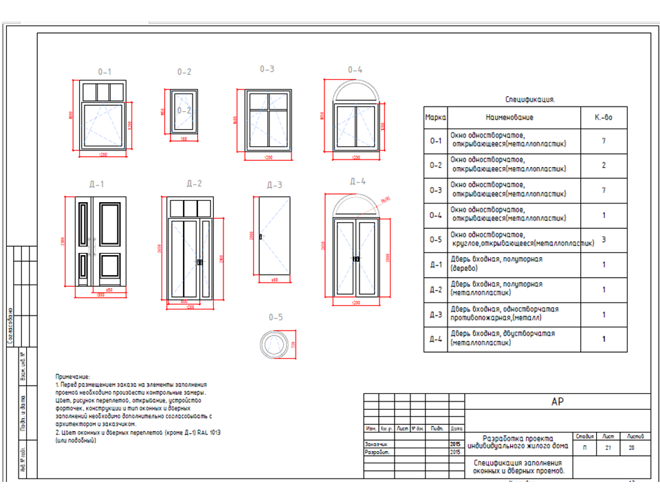 Образец заполнения окон. Спецификация заполнение оконных проемов чертеж. Спецификация заполнения дверных проемов. Спецификация элементов заполнения оконных и дверных проемов. Спецификация дверных проемов на чертеже.