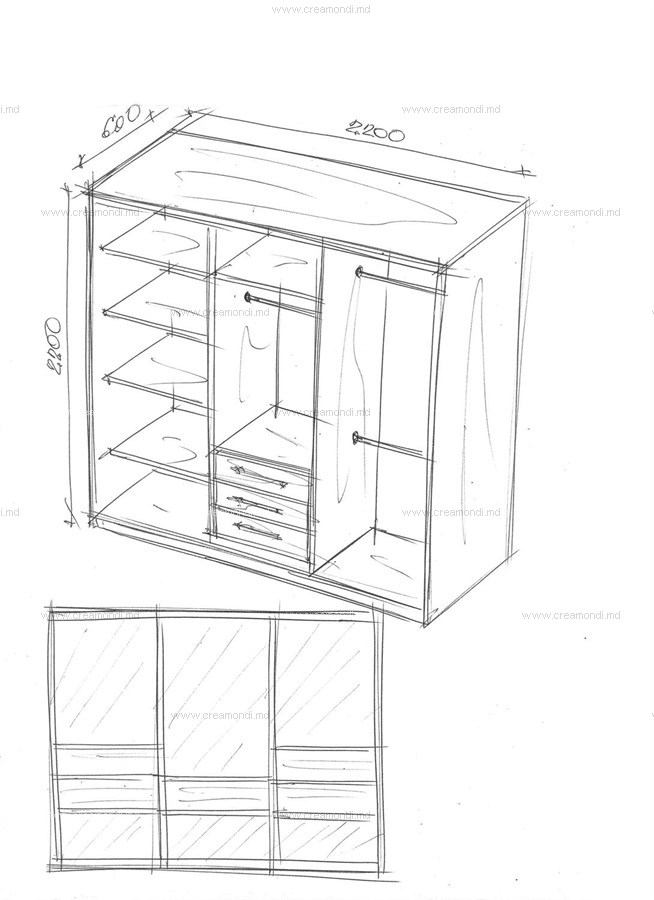 Эскиз шкафа для одежды
