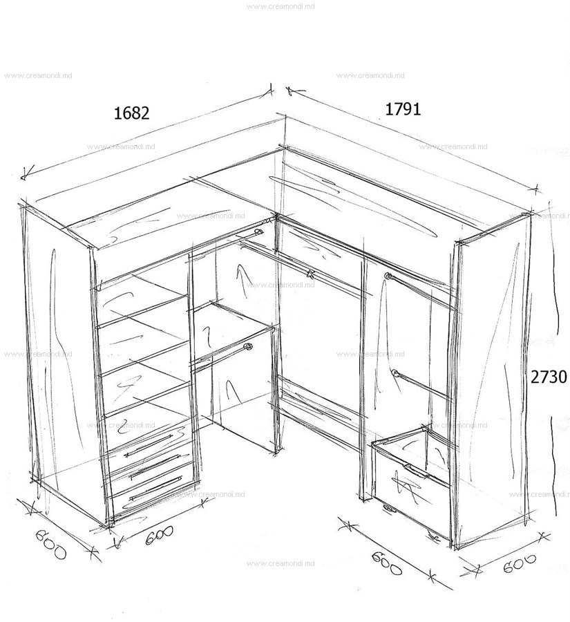Схема маленькой гардеробной