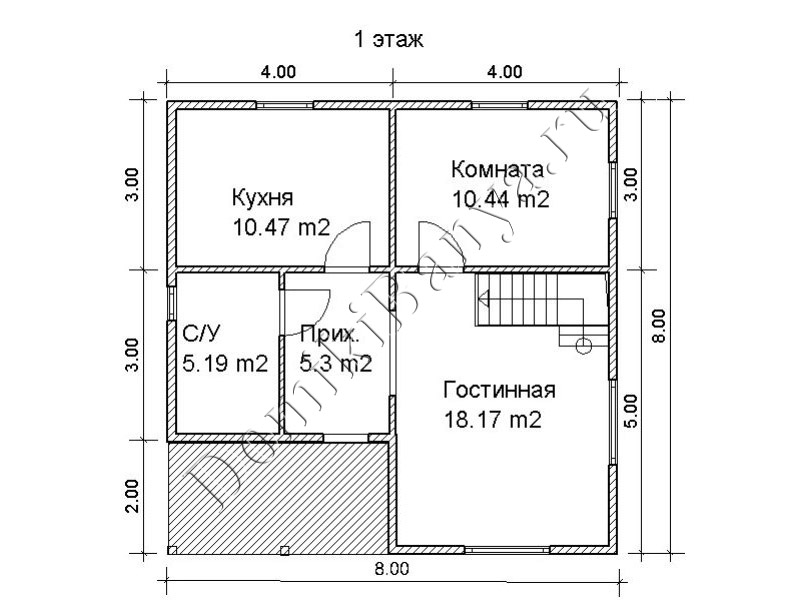 План дома 6х6 двухэтажный