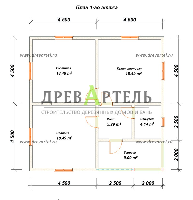 Проект дома с печкой 10 на 10 одноэтажный