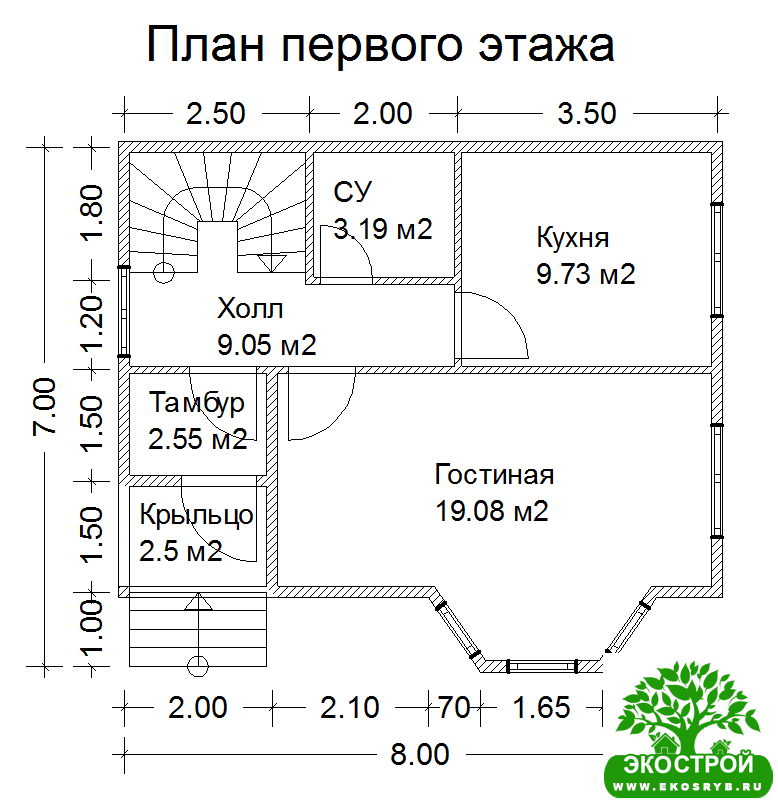 Проект дома 7 на8