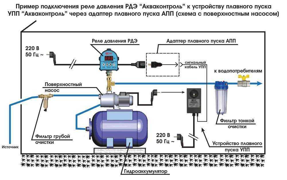 Схема с гидроаккумулятором