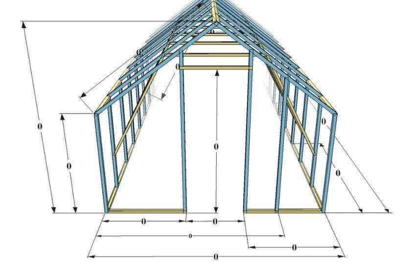 Как сделать теплицу своими руками из профильной трубы и поликарбоната схема