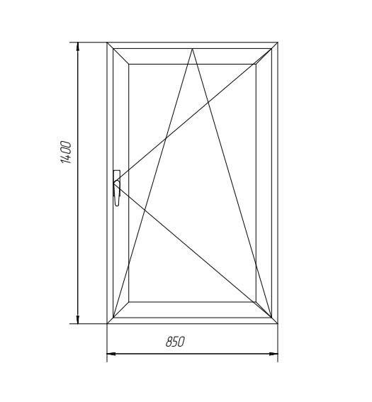 Эскиз окна пвх чертеж