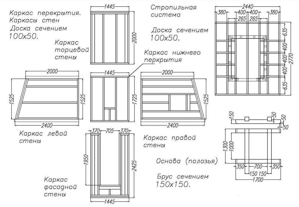 Туалет избушка чертежи