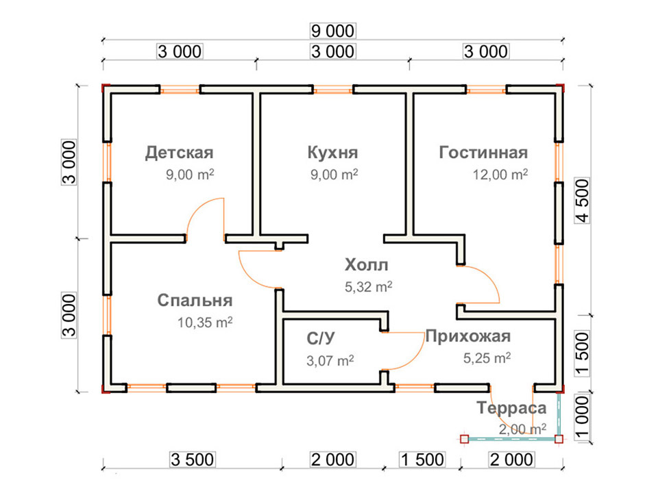 Каркасный дом 6x9 проект