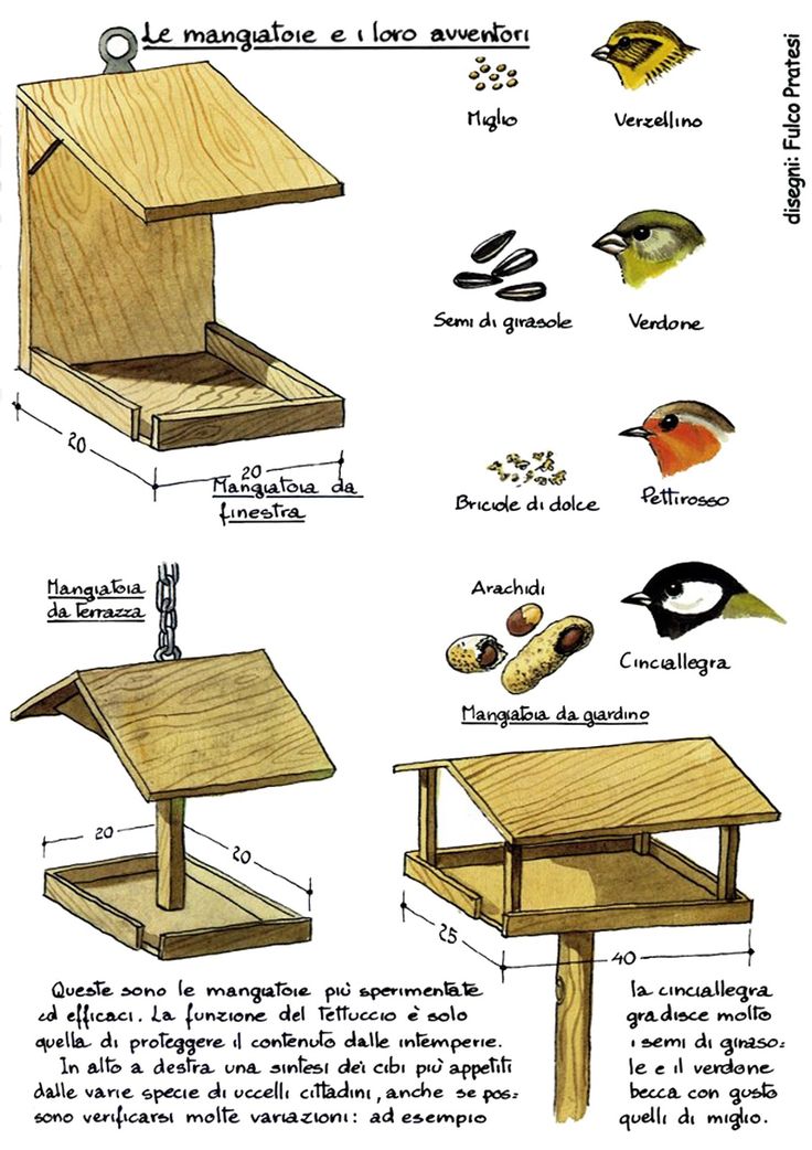 Кормушки для птиц из дерева чертеж с размерами:  для птиц из .