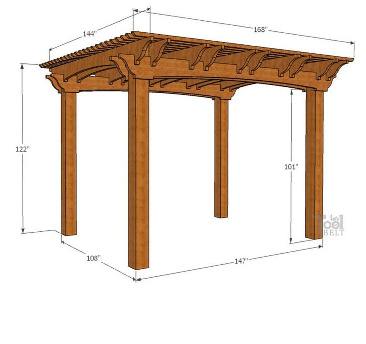 Чертеж перголы из дерева