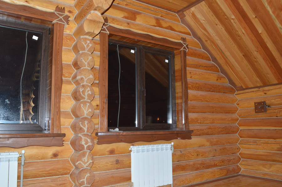 Окна в бревенчатом доме внутри фото