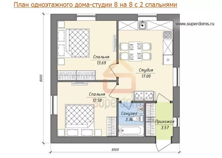 6 8 проект дома один этаж