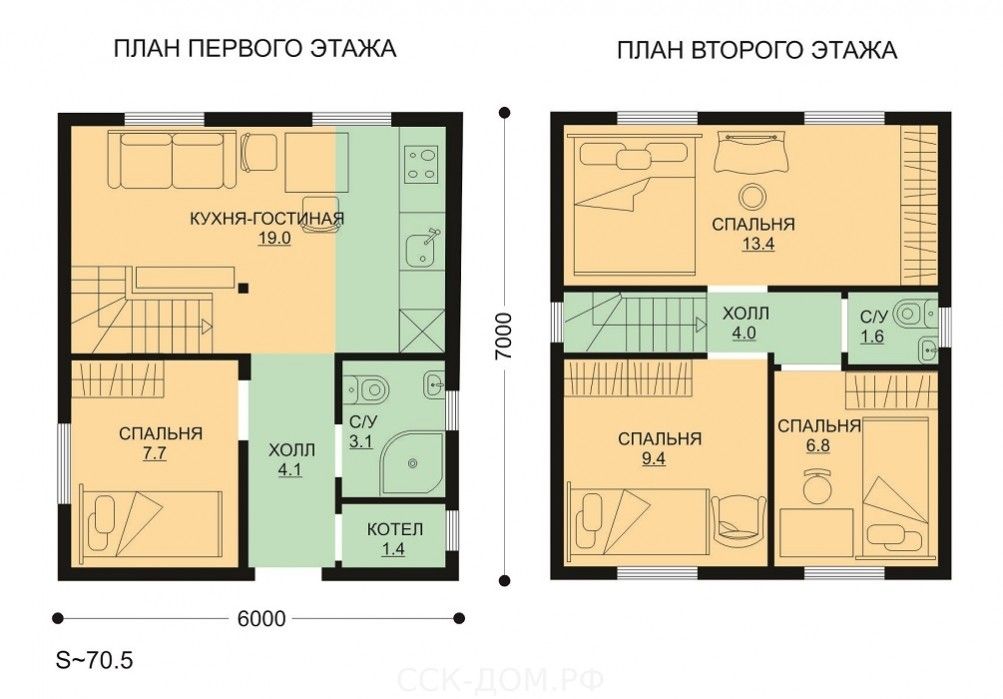 Проект дома на 80 кв м двухэтажный