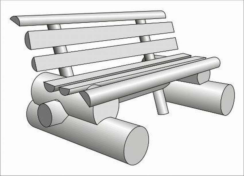 Скамейка из бревна своими руками схема