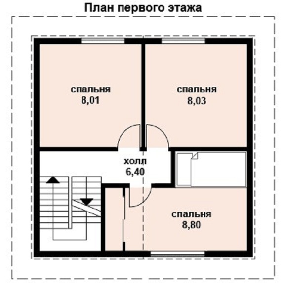 Проект дома 6х6 двухэтажный из пеноблоков