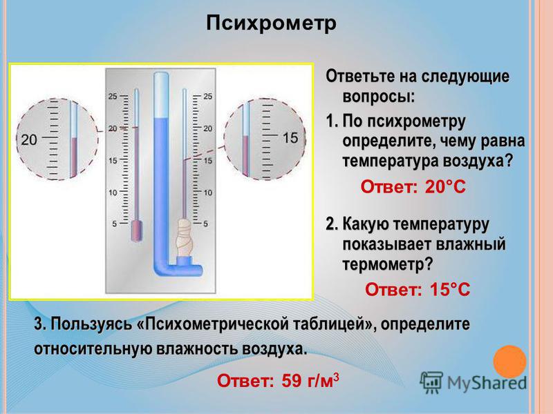 Влажный термометр психрометра показывает температуру. Измерение влажности воздуха с помощью психрометра. Относительная влажность психрометр. Относительную влажность воздуха определяют с помощью. По психрометру определите чему равна температура воздуха.