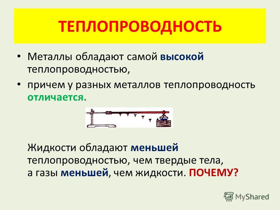 Отличается ли теплопроводность газов жидкостей