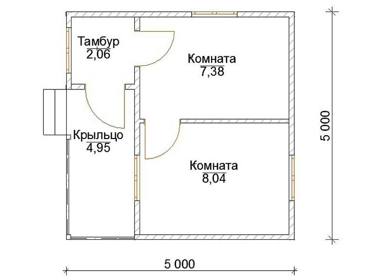 Проект дачного дома 5х5