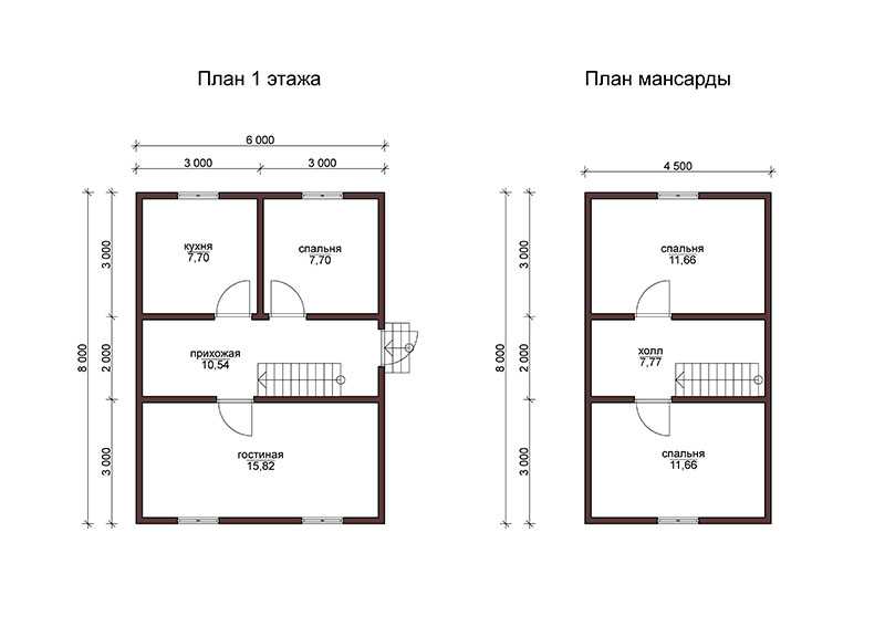 План дома 6 на 8 двухэтажный