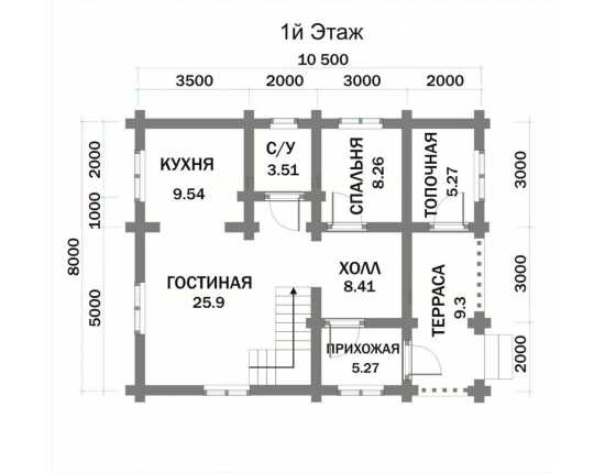 План дома 8х10 одноэтажный