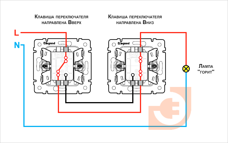  подключения двойного переключателя проходного: Подключение .