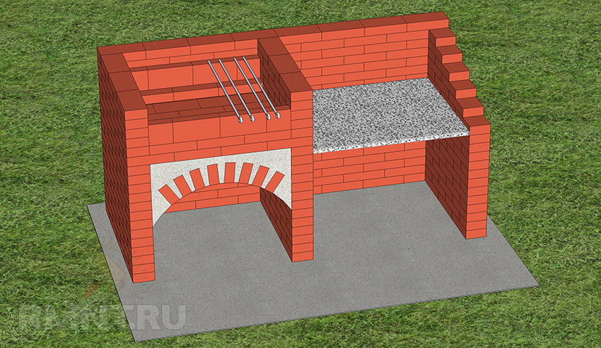 Мангал из кирпича на даче простой своими руками фото чертежи