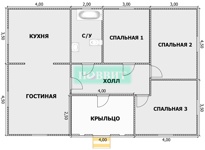 Чертеж дома 10 на 12 одноэтажный