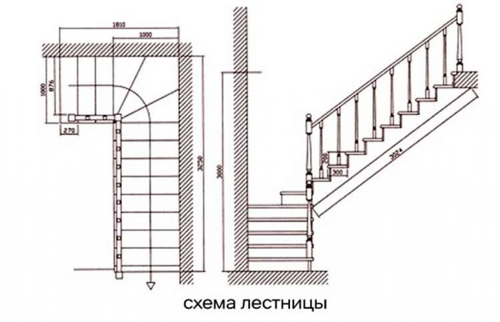 Чертеж сварной лестницы