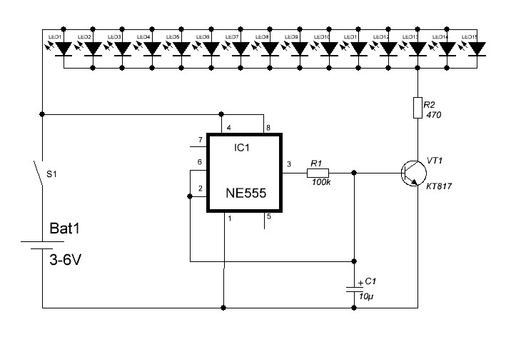 Схема мигалки на транзисторах