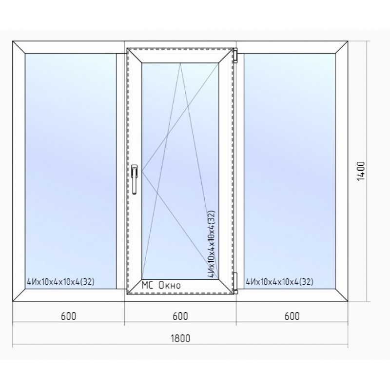 Размер двухстворчатого окна: Стандартные размеры пластиковых окон. Цены .