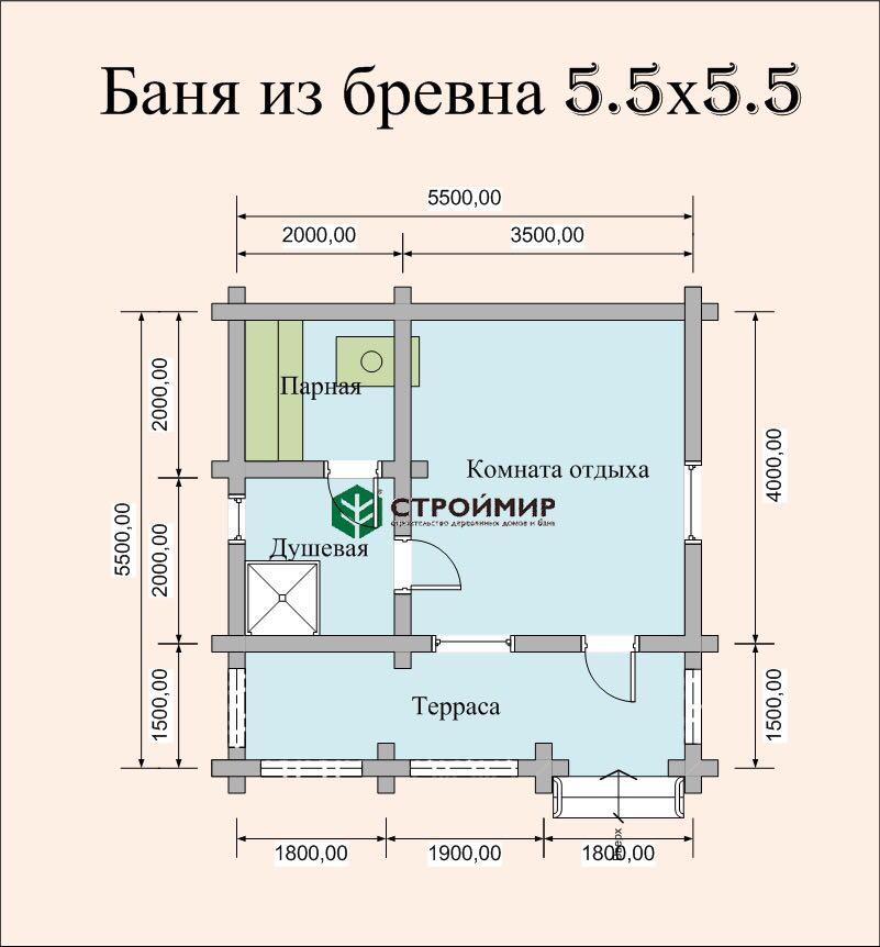 Проекты бань из газосиликатных блоков с террасой и комнатой отдыха