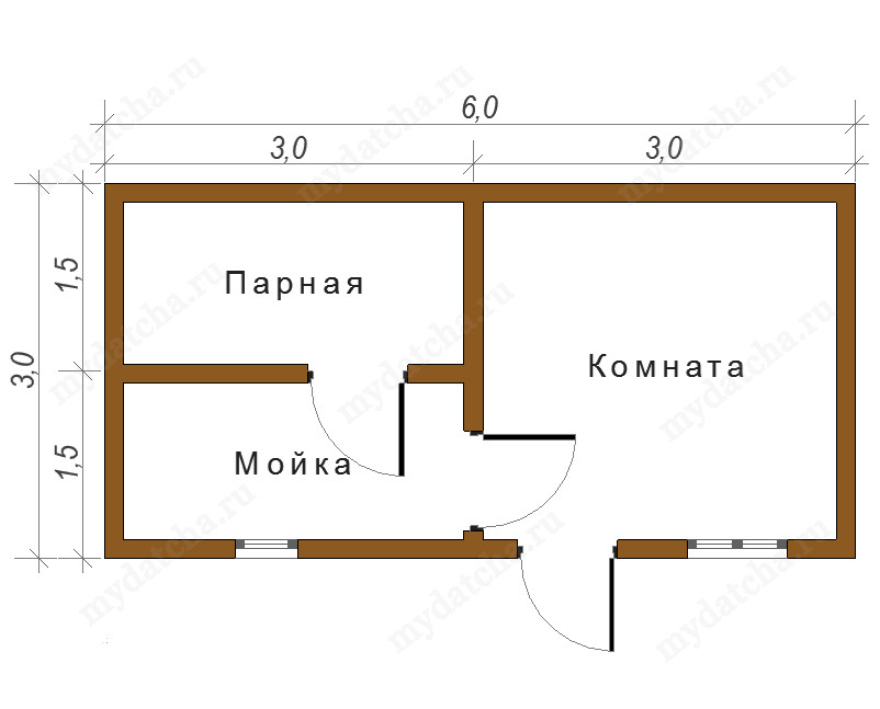 Проекты бань из бруса 6 3