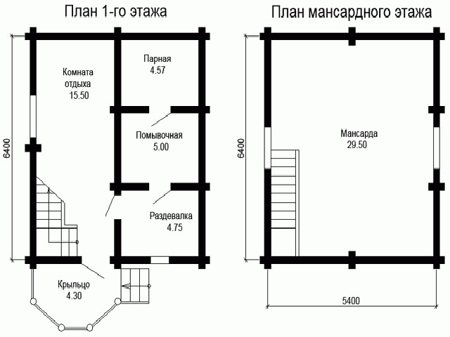 Проекты бани 6х6 из пеноблока