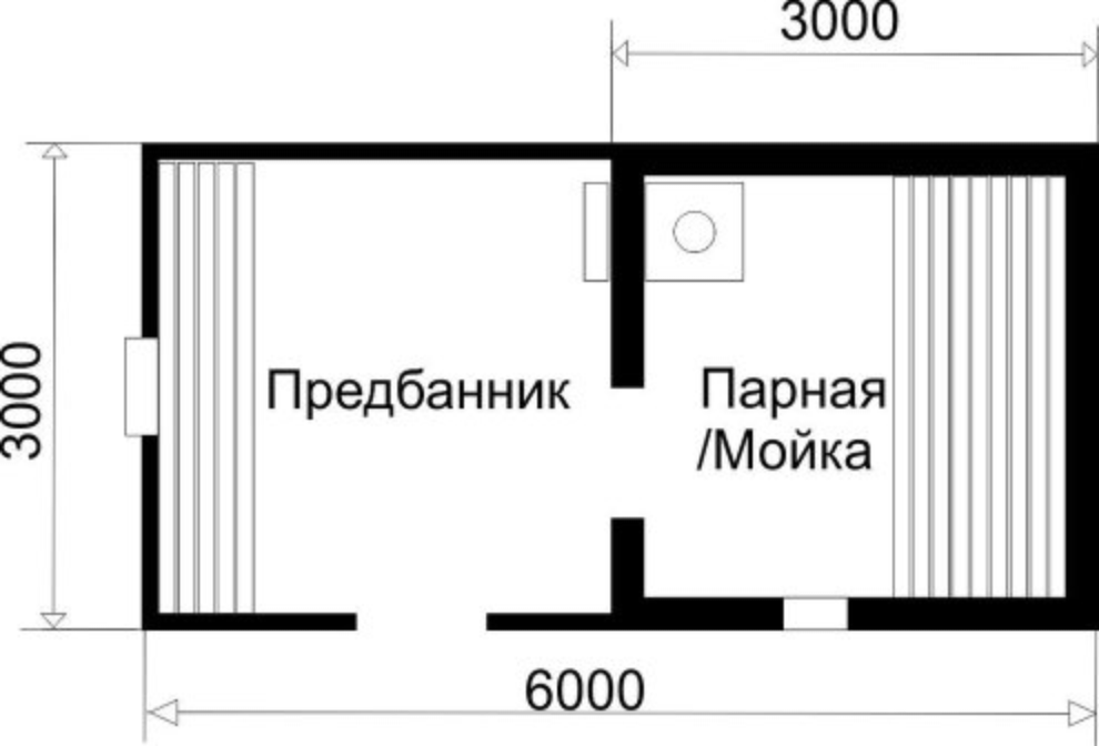 Проекты бань из бревна 3х6