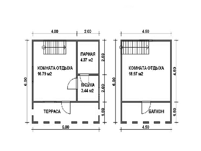 Баня 6 6 двухэтажная