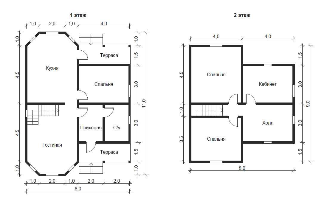 Проект дома 8 на 11 двухэтажный