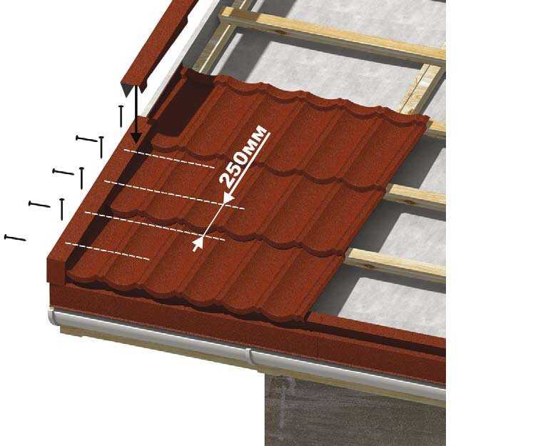 Как крепить металлочерепицу на крыше саморезами схема