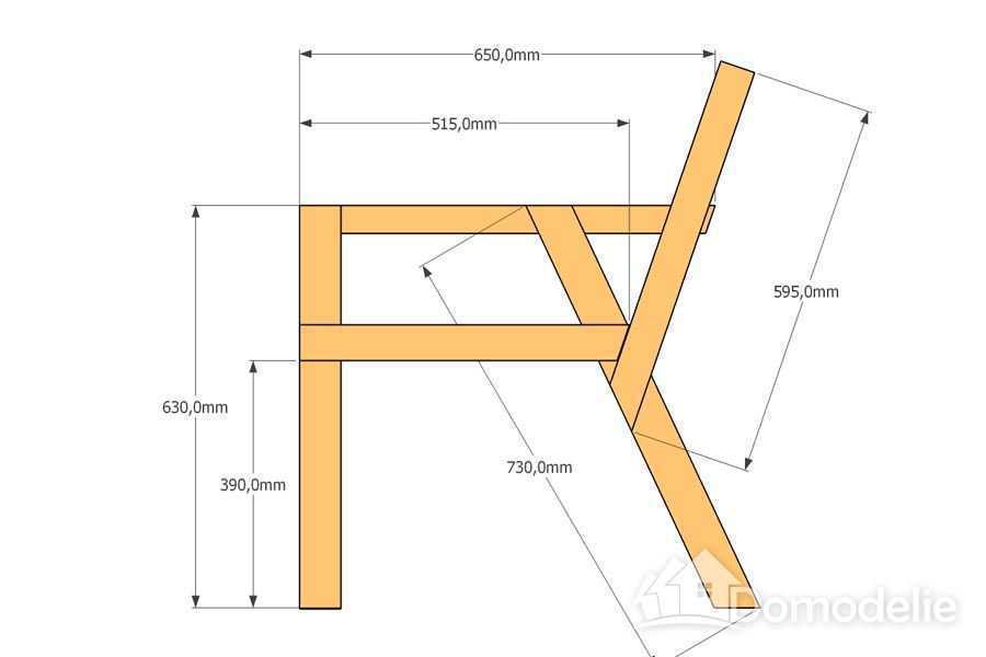 Конструкция садовой скамейки из дерева чертежи с размерами