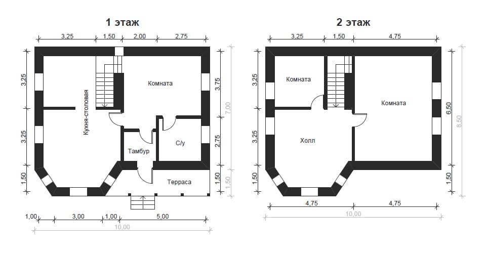 План дома 6 на 6 из кирпича