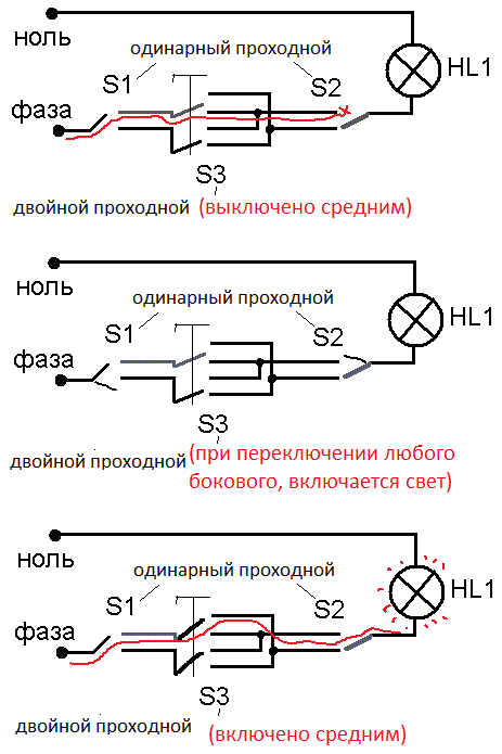 Проходной одинарный схема