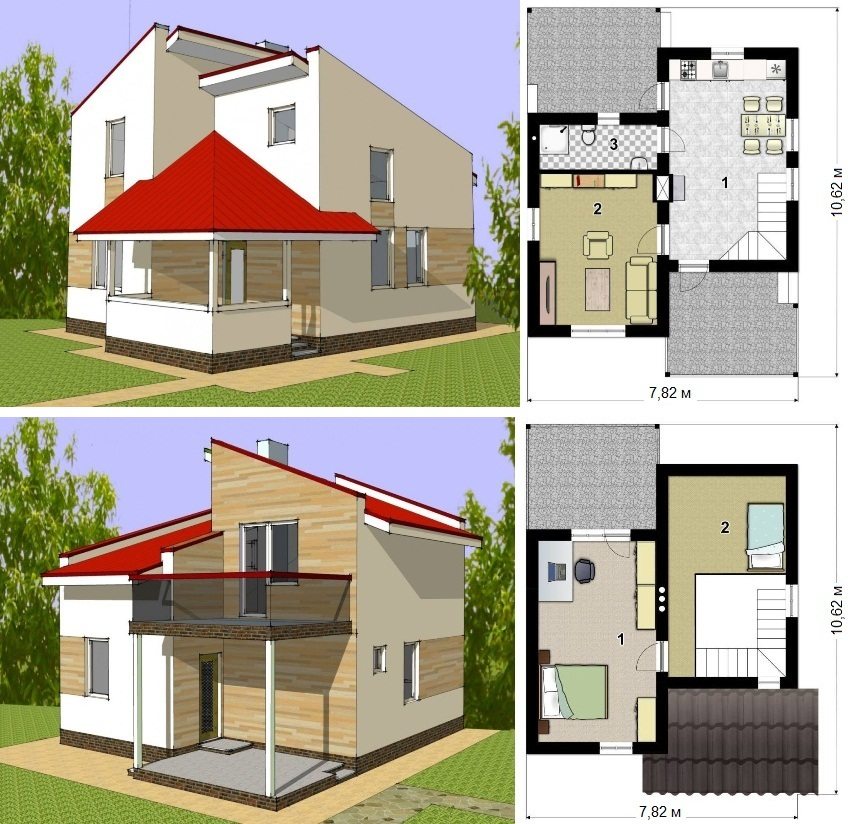 Проекты малых двухэтажных домов
