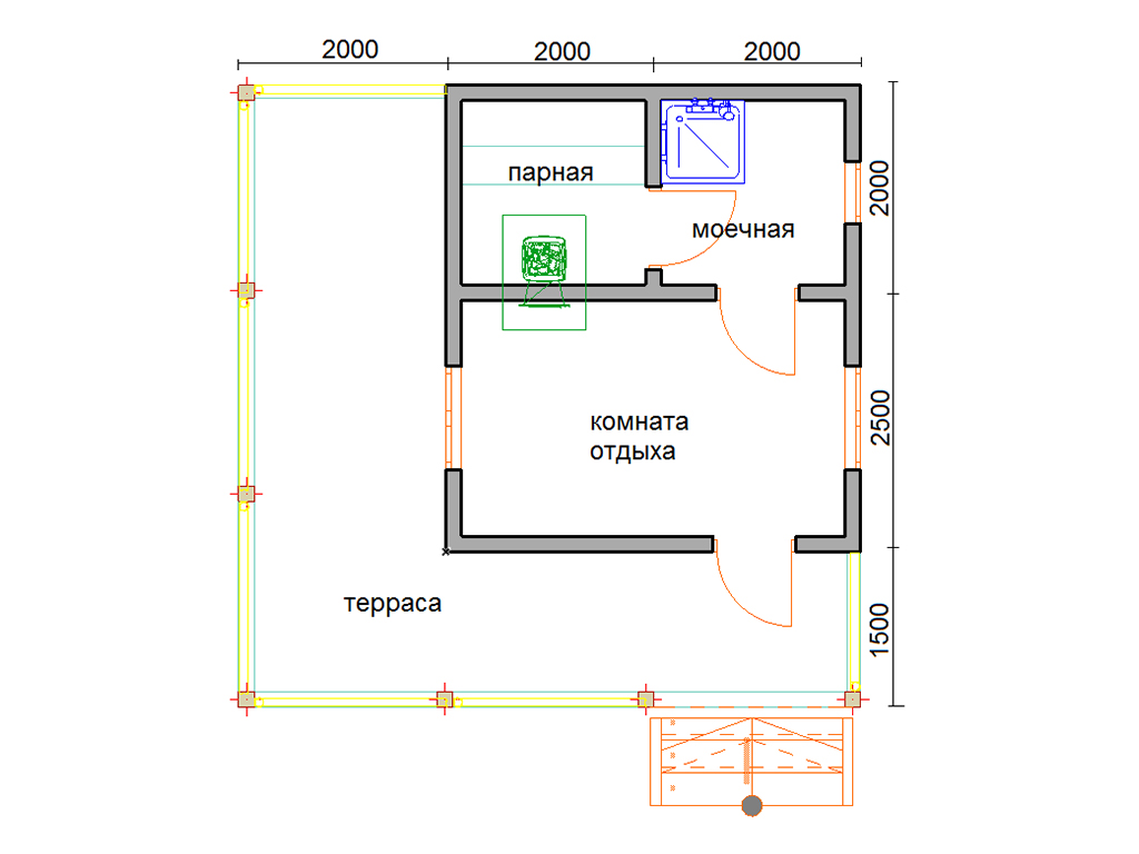 Планировка бани 6 3 фото