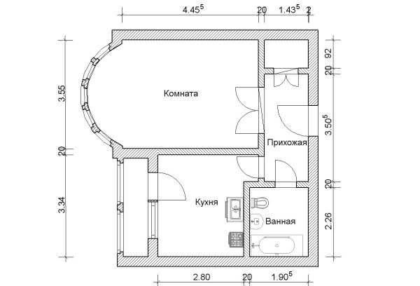 Чертеж комнаты