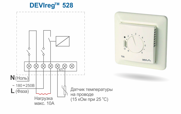 Схема подключения электрического теплого пола