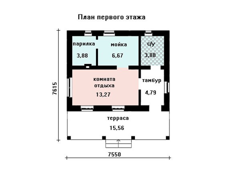 Проект дома с газобетона с баней