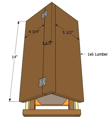 Чертеж кормушки для птиц из фанеры с размерами
