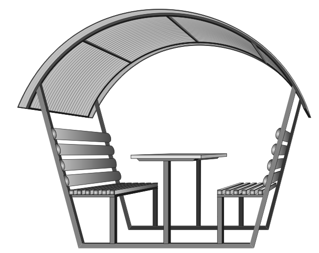 Чертеж металлической беседки